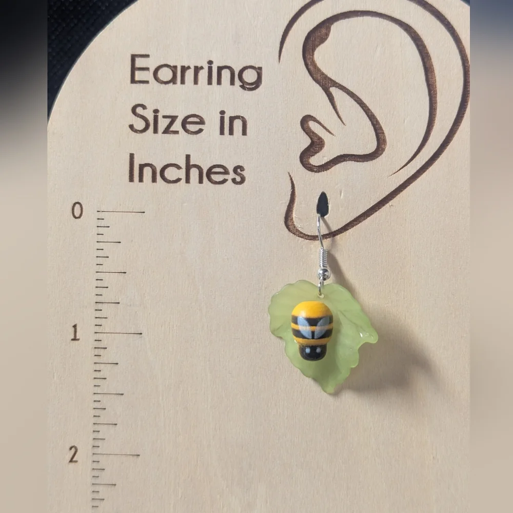 Earrings--Bee & Honey Asymmetrical Danglies
